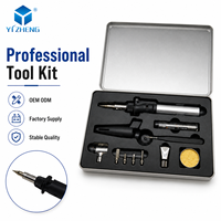 YZ-212 Aluminium dan Kuningan Adjustable 4 in 1 Solder Gas Butana Tanpa Kabel, Alat Las Mikro, Obor Solder, Heat Gun, Kit Besi Solder