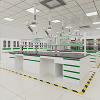 Banc de travail de laboratoire en acier plein, personnalisable, résistant aux alcalis, avec structure en H et armoire en acier