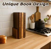 Ensemble de planches à découper 100% bois antidérapantes et faciles à nettoyer, avec design décoratif et fonctionnel, épaisseur 2 cm, style livre, blocs de découpe durables