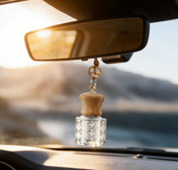 Diffuseur de parfum pour voiture en verre transparent avec bouchon en métal, flacon vide pour désodorisant de voiture, logo personnalisé, style nordique