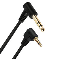 Câble audio stéréo PVC à angle droit de 1,8 m, 1/8 1/4, 3,5 mm TRS 6,35 mm, conducteur en cuivre pour ordinateur, téléphones mobiles, projecteur, haut-parleur
