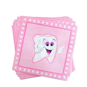 DAMAI Blue Pink Healthy Teeth Theme Party Paper Plate Set Boy Girl Birthday Party <b>Disposable</b> <b>Tableware</b> for Party Supplies - Product Image 6