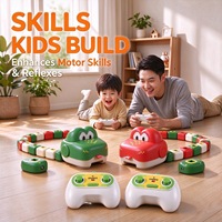 Jouet Serpent RC Magnétique à Pixels, Conception Modulaire, Bouche Mobile, Jouets Serpent RC Mangeur, Jouet Interactif STEM Intérieur/Extérieur pour Enfants