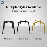 Chaise de salle à manger pivotante moderne en métal en forme de croix, avec pieds noirs et dorés, base rembourrée pour cuisine, chambre, fabrication de chaises DIY