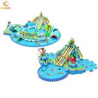 Château gonflable aquatique flottant pour enfants, grand et portable, avec toboggan aquatique pour piscine
