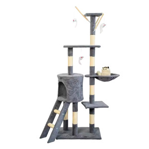 En gros, Arbre à chat moderne de luxe en bois massif, personnalisé ODM, avec condo interactif et poteaux à gratter en sisal - Product Image 1