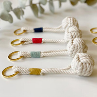 Porte-clés en corde tressée à la main, nœud de poing de singe, simple, léger, bohème, anti-perte, accessoires, petits pendentifs, cadeaux
