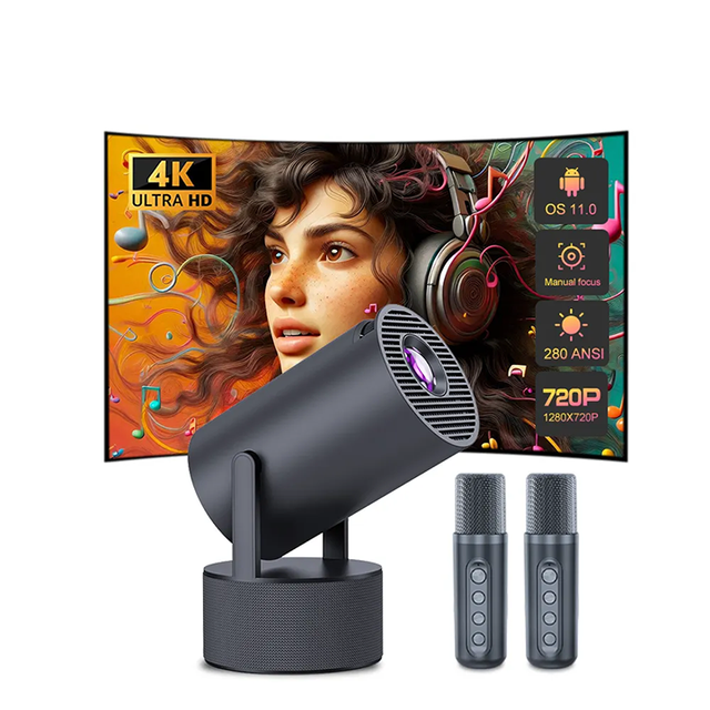 2024 Smart Ultra Short Throw Laser Hologram Android Mini Hd 4k 720p Home Theater 160 ANSI Lumens Home Video Cinema Projector