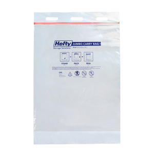 Hefty Jumbo Carry Bag 20-Gal Storage Solutions Sealable Plastic Tote Bag - Product Image 1