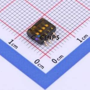 KH-BM-SMT1.27-4P DIP Switch SMD-8P,5.4x6.6mm Switch ( Number of Switch Sections: 4 )( Lead Spacing: 1.27mm )( Color: Black ) - Product Image 1