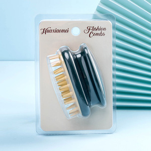 LOGO imprimable tête méridien nettoyage cuir chevelu Massage peigne hommes et femmes nettoie démangeaisons dents douces shampooing brosse - Product Image 3