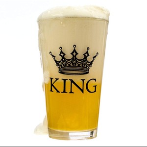 Set di Bicchieri di Lusso per Birra King e Vino Queen, Vetro Bianco di Alta Qualità 450ml, Stile Americano, Idea Regalo di Natale per Matrimoni in Offerta - Product Image 3