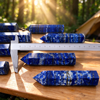 Tour de cristal de sodalite naturelle polie en gros, baguette de cristal, pointe de sodalite pour la décoration