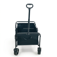 Chariot de camping pliable à quatre roues robuste avec auvent pour jardin, extérieur et plage