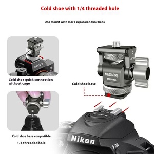 Adaptateur de montage de chaussure chaude pivotant à 360 degrés Support de montage à vis en aluminium de 1/4 pouces Mini rotule de trépied pour caméra vidéo - Product Image 4