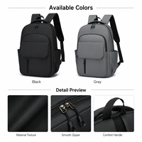Sac à dos pour ordinateur portable avec logo personnalisé, 14 pouces, résistant à l'eau, sac à dos professionnel pour hommes, sac à dos d'école pour étudiants avec poche pour trolley