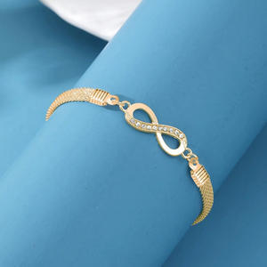 Pulsera de Cadena con Eslabones Infinitos Chapada en Oro, Joyería de Moda Unisex para Regalo - Product Image 1