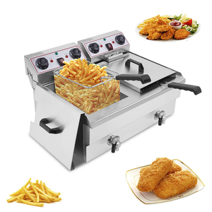 <span class=keywords><strong>Friteuse</strong></span> électrique professionnelle en acier inoxydable 3300W+3300W - Product Image 1