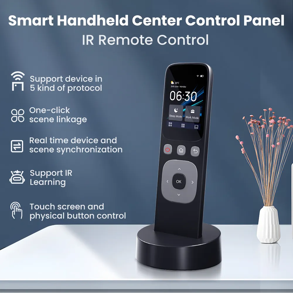 XZJ Tuya Wifi Control remoto inteligente con pantalla táctil Hd Base de carga inalámbrica Control de voz Dispositivos inteligentes Control remoto IR