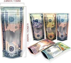 Sacchetti Mylar con Motivo a Simbolo del Dollaro 3,5g, Antiodore con Chiusura a Zip e Manico Flexiloop, Riciclabili, Personalizzabili - Product Image 2