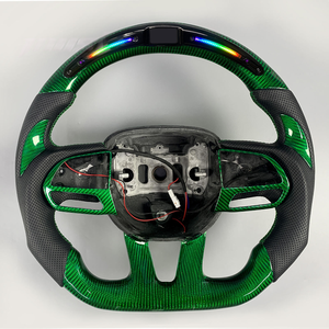 Volant personnalisé en fibre de carbone <span class=keywords><strong>verte</strong></span> avec LED pour Dodge Charger Challenger R/T SRT Hellcat Jailbreak 392 Hemi 2013-2023 - Product Image 1