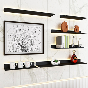 Modern Industrial Creative Concealed Stainless Steel Metal Drawer Brown <strong>Floating</strong> Wall <strong>Shelf</strong> <strong>Fixing</strong> With Bracket - Product Image 5