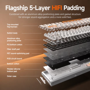 Clavier de jeu magnétique AULA F68 RX, 68 touches, interrupteurs à effet Hall, déclenchement rapide, RVB réglable, clavier sans fil tri-mode pour FPS - Product Image 4