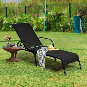 Chaise longue de piscine réglable en aluminium avec maille respirante pour extérieur, transat inclinable pour patio, plage et <span class=keywords><strong>jardin</strong></span> - Product Image 3