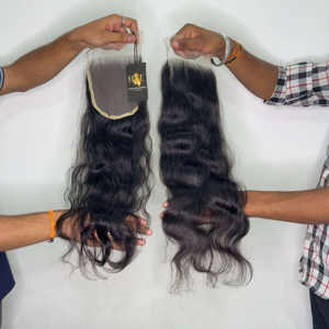 Swiss HD Transparent Lace Closure Frontal Wigs Cheveux humains Bodywave pré-plumés, Paquets de tissage de cheveux humains bruts - Product Image 1