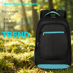 Sac de sport multifonctionnel pour jeunes, grande capacité, pour raquettes de badminton et de tennis, avec compartiment pour ordinateur portable 15,6 pouces et poche pour chaussures - Product Image 1