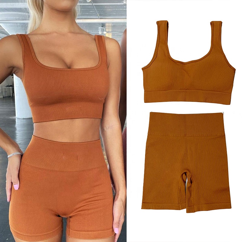 Новое поступление, бесшовный спортивный бюстгальтер Tik Tok, короткий комплект, одежда для йоги, фитнеса, комплект одежды для тренировок, одежда для спортзала и фитнеса, одежда для активного отдыха