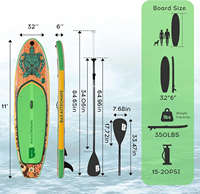 Nouvelle conception d'impression EVA, planche de SUP gonflable tout-en-un, planche de surf personnalisée pour adultes, BAX ASTRONAVE BAX-03, vert, charge maximale de 150 kg, aileron unique