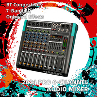 Console de musique professionnelle à 6 canaux mono 2024 Mélangeur audio en métal et matière plastique