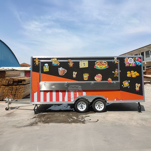 Square Shape Fiberglass Tow Bar Food Trailer 4 <b>Wheel</b> 5m Easy Operate Durable CE Certified Outdoor Mobile Food Trailer - Product Image 2