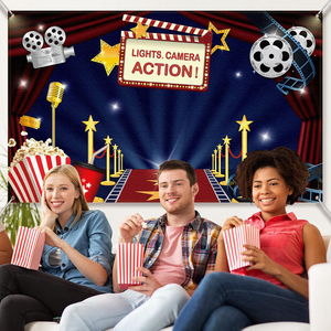 Bannière de fond portable pour remise de diplôme et <span class=keywords><strong>anniversaire</strong></span> 110x180cm en polyester pour décorations de fête cinéma - Product Image 5