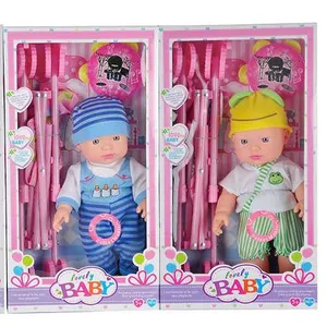 12英寸软乙烯基橡胶逼真重生娃娃游戏套装玩具带婴儿车女孩娃娃逼真