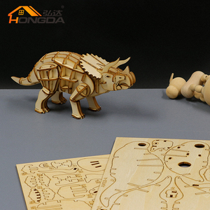 Hongda <span class=keywords><strong>AM003</strong></span> BSCI certificat dinosaure série 3d en bois animal puzzle 2023 bricolage 3d jeu de puzzle en bois - Product Image 6
