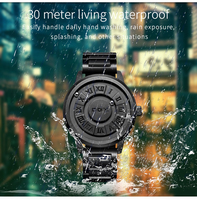 Nouvelle Arrivée Montre DOM pour Homme, Design Unique avec Aiguille Magnétique Rotative, Montres de Luxe pour Hommes, Montre-Bracelet Squelette en Acier Inoxydable
