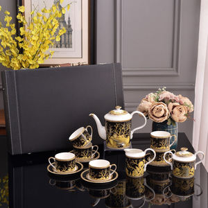 Hot Selling Nordic Luxury 15-Piece Bone China <b>Coffee</b> Set Royal Ceramic Saucers Sustainable Ocean-Themed Drinkware - Product Image 4