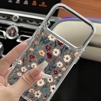 Coque de protection antichoc pour iPhone 17 16 Pro Max avec protection d'appareil photo, motif floral en TPU