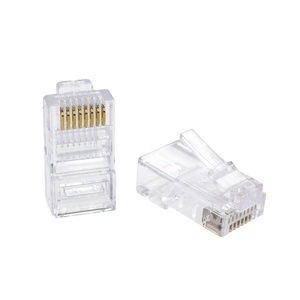 UTP Cat5 Cat5e RJ45 Konnektör Örgülü Ağ Kablosu Terminali 8P8C Altın Kaplama Modüler Fiş - Product Image 1