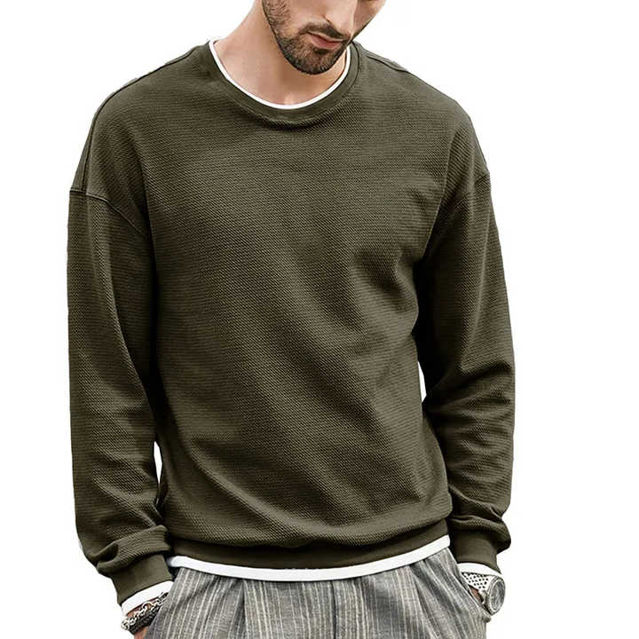 Casual Versatile Youth Handsome Heavy Cotton T-Shirt Round Neck Solid Color Long Sleeve T-shirt Custom T Shirt