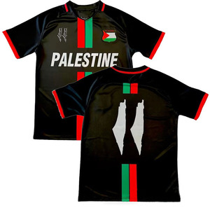 Kaus lengan pendek leher bulat Logo cetak Palestina musim panas kustom promosi - Product Image 2