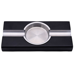 Stainless Steel <b>Ashtray</b> With Wood Base Minimalist Design For Home Office Use Cigar <b>Ashtray</b> Bulk Size - Product Image 2