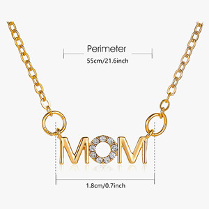 20 piezas Chic MOM MAMA colgante collar color dorado y plateado-perfecto día de la madre y regalos de cumpleaños, uso diario - Product Image 5
