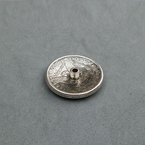 Venta caliente de alta calidad de aleación de zinc 38MM plata antigua logotipo personalizado moneda Conchos hombres cinturón billetera hebillas fabricante directo - Product Image 4