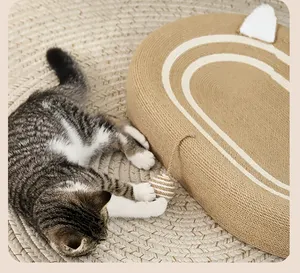 Sisal Cat Scratcher Cama Lounge Sofá Gatos Indoor Forma Oval Kitty Coçar Pad Reciclar Corrugate Cat Scratcher