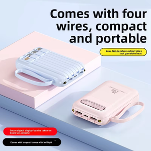Mini batterie externe LED tout-en-un 20000mAh avec câble intégré, alimentation portable pour extérieur, <span class=keywords><strong>chargeur</strong></span> compact - Product Image 2