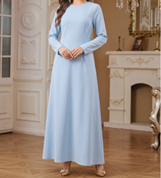 Robes Kaftan pour Femmes, Col Montant en Strass, Coupe Ample en A, Ensemble Deux Pièces, Abaya Perlée de Cristaux pour Invitée de Mariage Musulman