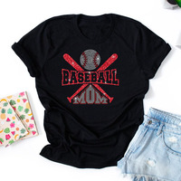 Baseball presse à chaud strass étiquettes fournisseur personnalisé maman paillettes transfert de chaleur strass pour vêtements